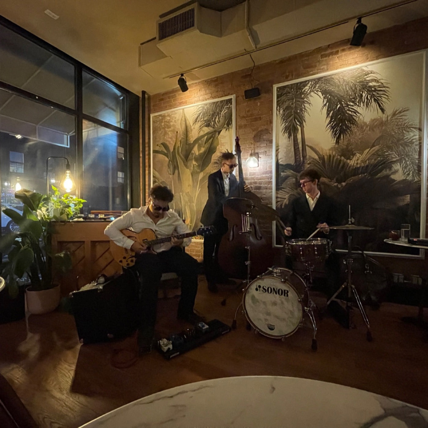 A jazz trio in the room