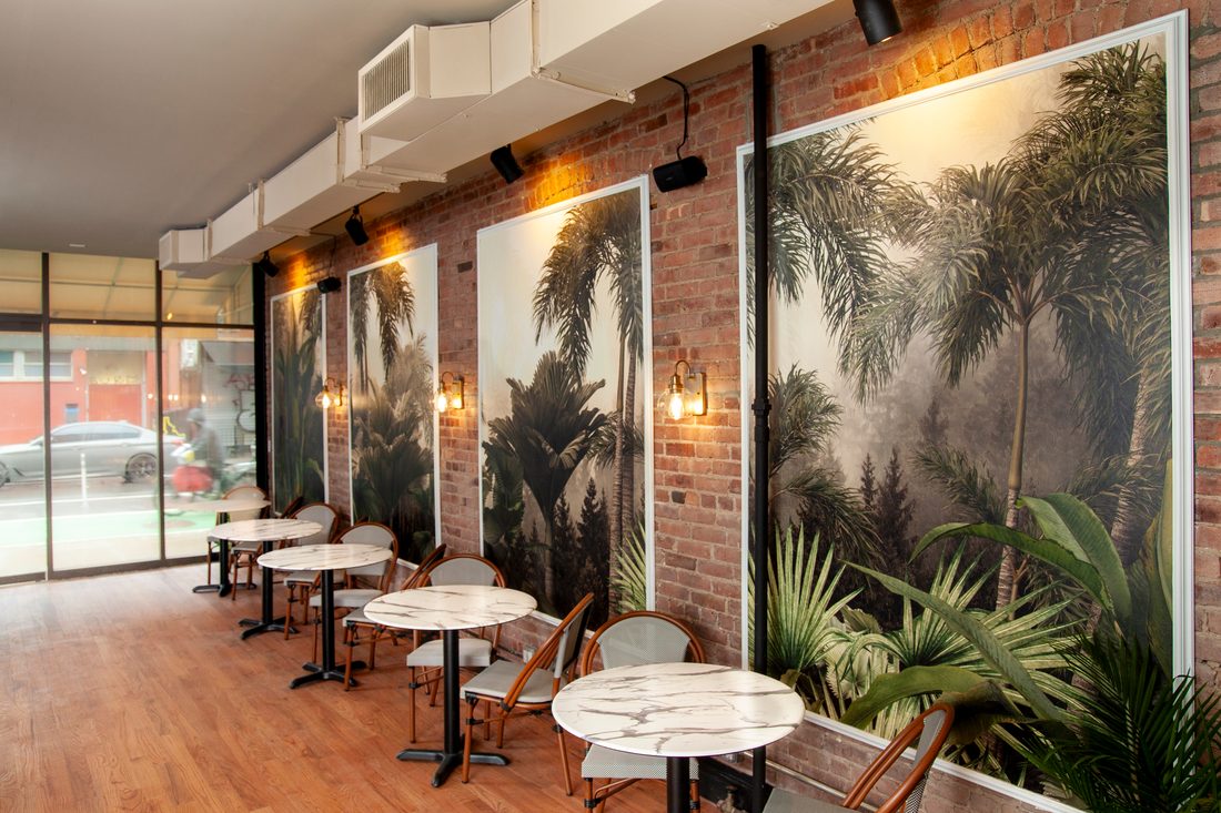 The dining room at No More Cafe