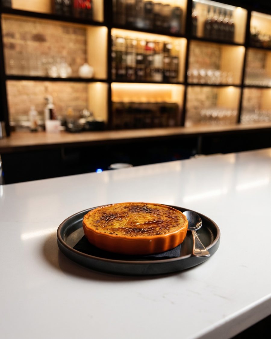 Passion fruit brulee at No More Cafe
